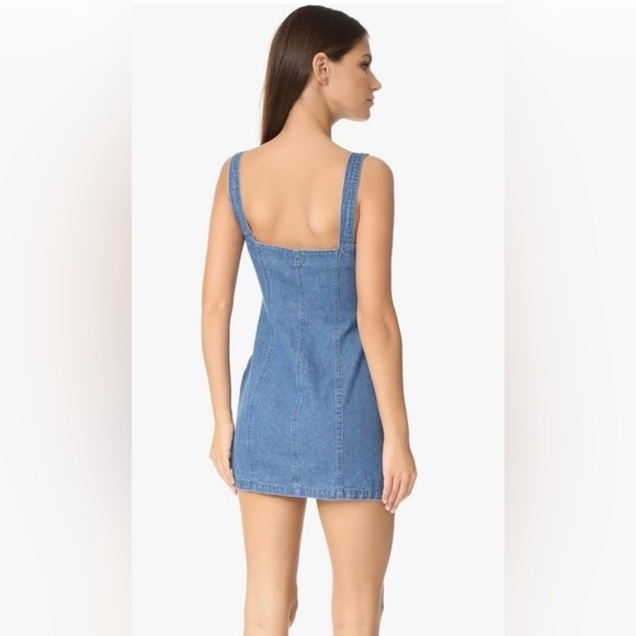 The Fifth Label Button Front Denim Mini Dress with Straps & Slanted Pockets, M - Picture 4 of 14